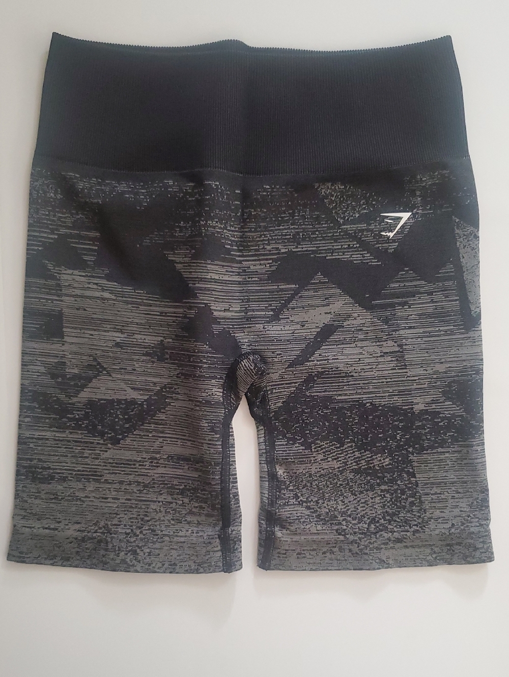 Gymshark Black & Gray Seamless High-Waist Athletic Shorts